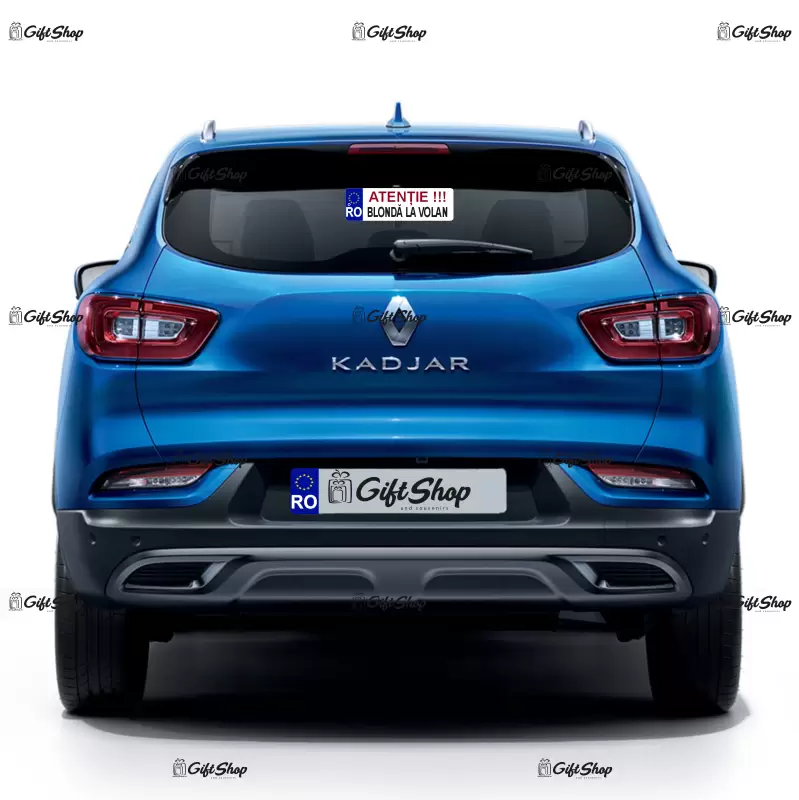 Atentie blonda la volan, indicator masina, dimensiune 200x60 mm